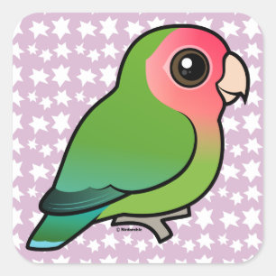 Rosy-faced Lovebird Square Sticker