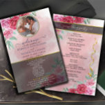 Rosy Floral Wedding Program<br><div class="desc">Grab yourself a unique wedding program that you can fully customise to make it special and unique to your wedding. the design comes with a frame where you can put your picture/photo with your man or with your woman, the frame that comes with beads will complement the photo of the...</div>