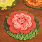 Rosy Flower Designer Crochet Print Fancy Reusable