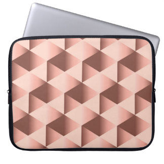 Rosy geometry: pale abstract motif. laptop sleeve