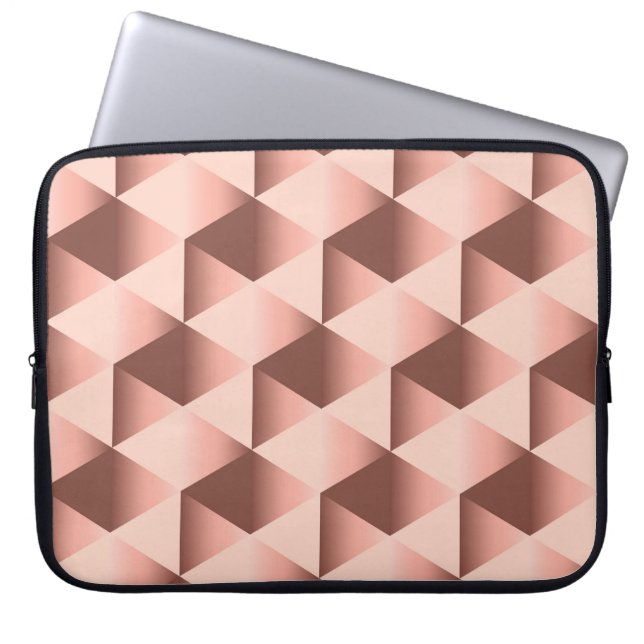 Rosy geometry: pale abstract motif. laptop sleeve (Front)