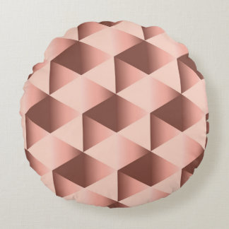 Rosy geometry: pale abstract motif. round cushion