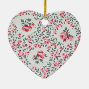 Rosy Heart Ceramic Ornament