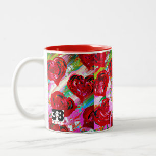 Rosy Hearts Two-Tone Coffee Mug