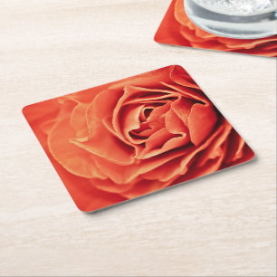 rosy living square paper coaster