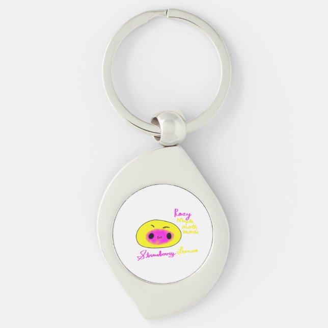 Rosy Maple Moth Cute Mochi Funny Animal Mochi Key Ring (Front)