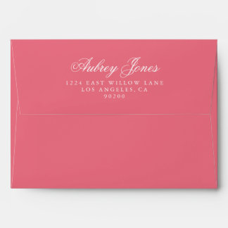 Rosy Pink A7 Pre-Addressed Linen Envelopes