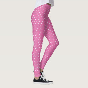 Rosy Pink with white dots Leggings