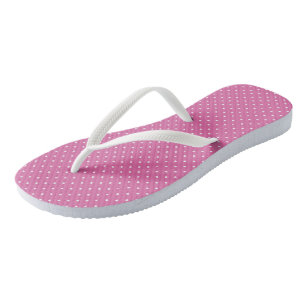 Rosy Pink with white dots Thongs