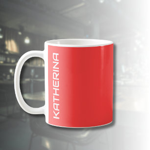 Rosy Red Solid Colour   Classic Personalised  Coffee Mug