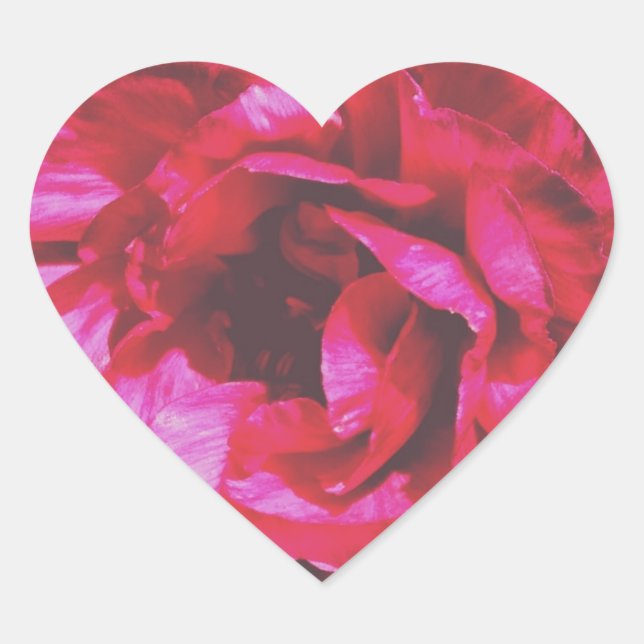 Rosy Rose Heart Stickers (Front)