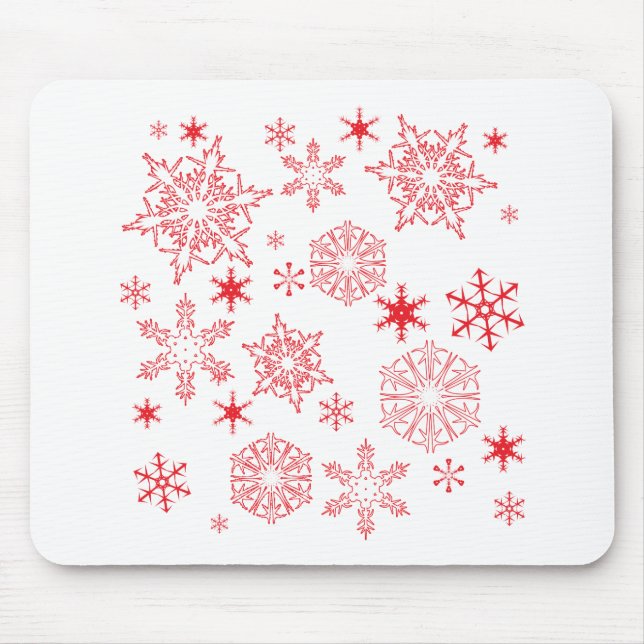 Rosy Snowflakes Mouse Pad (Front)