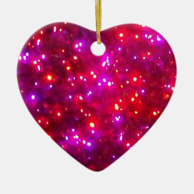 'Rosy Sparkle' Heart Ornament (Front)