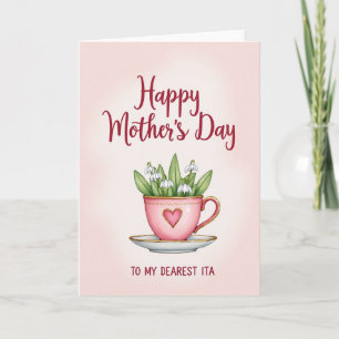 Rosy Teacup Mothers Day Card