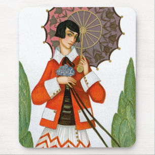 Rosy Umbrella Mouse Pad