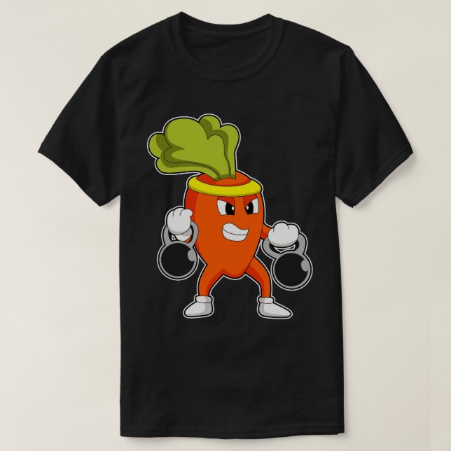 rot at Fitness with Dumbbells T-Shirt (Design Front)