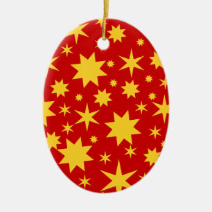 Rot und Gold Ceramic Ornament