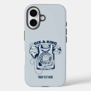Rotary dial telephone Blue iPhone 16 Case