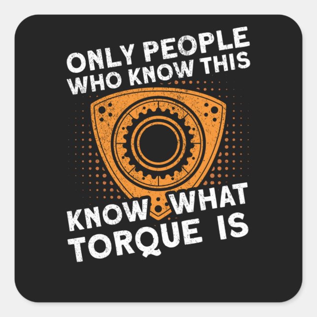 Rotary Engine Revolutions Car Tuning Car Workshop Square Sticker (Front)