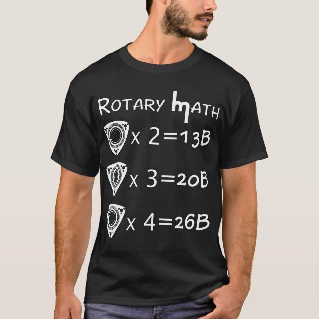 Rotary Math Mazda Rx7 Wankel Engine Math T-Shirts (Front)