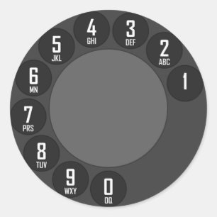 Rotary Phone Classic Round Sticker