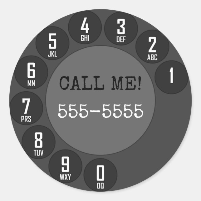 Rotary Phone Classic Round Sticker (Front)