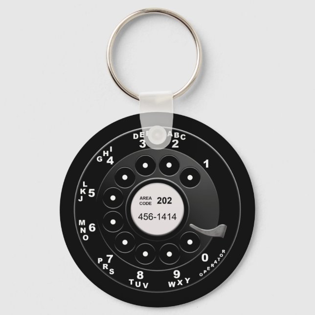 Rotary Phone Dial Key Ring (Front)