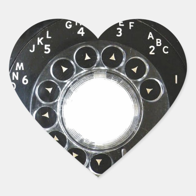 Rotary Phone Heart Sticker (Front)