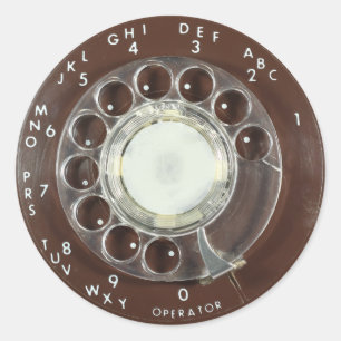Rotary Phone Look Classic Round Sticker