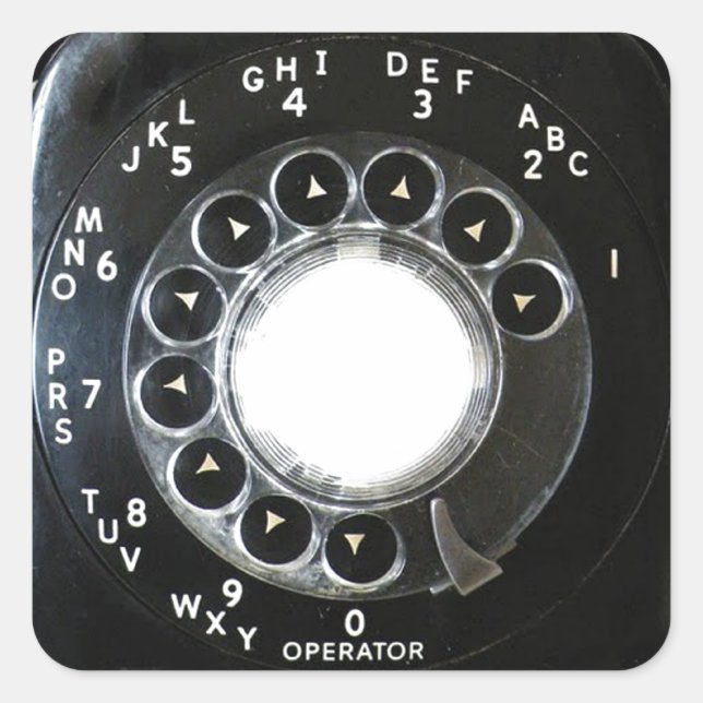 Rotary Phone Square Sticker (Front)