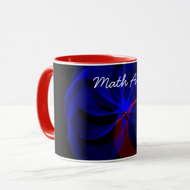 Rotating Blue Accent Geometric Coffee Mug (Front Left)