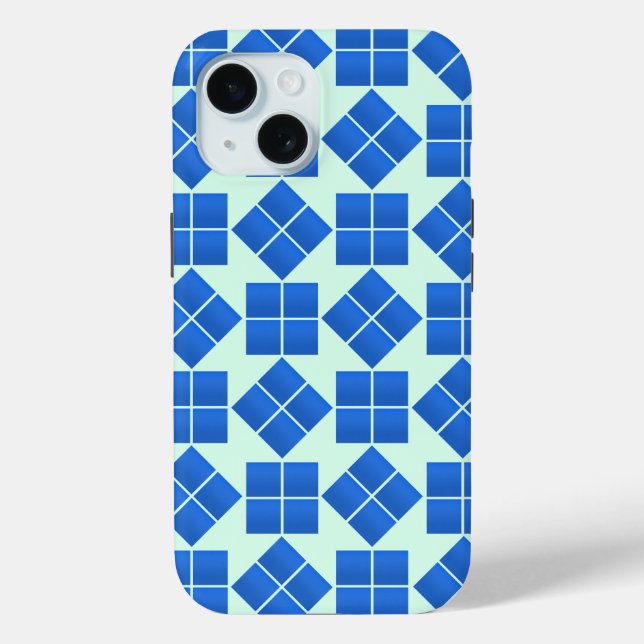 Rotating Blue Squares Case-Mate iPhone Case (Back)