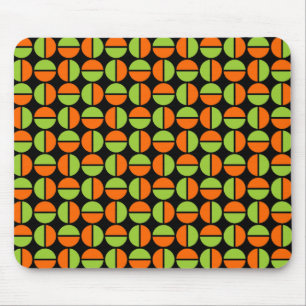 Rotating Circles - Green and Orange on Black Mouse Pad