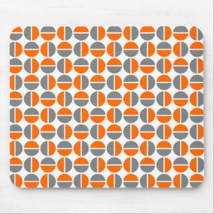 Rotating Circles - Orange and Grey Mouse Pad