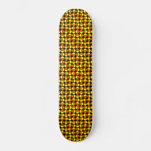 Rotating Circles - Orange and Yellow on Black Skateboard