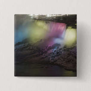 Rotating coloured light display on American Falls 15 Cm Square Badge