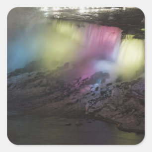 Rotating coloured light display on American Falls Square Sticker