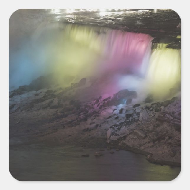 Rotating coloured light display on American Falls Square Sticker (Front)