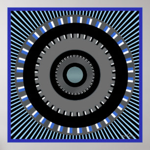 Rotating Gears Optical Illusion Poster