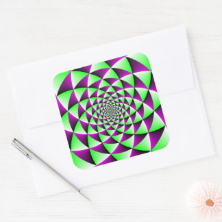 Rotating optical illusion effect square sticker