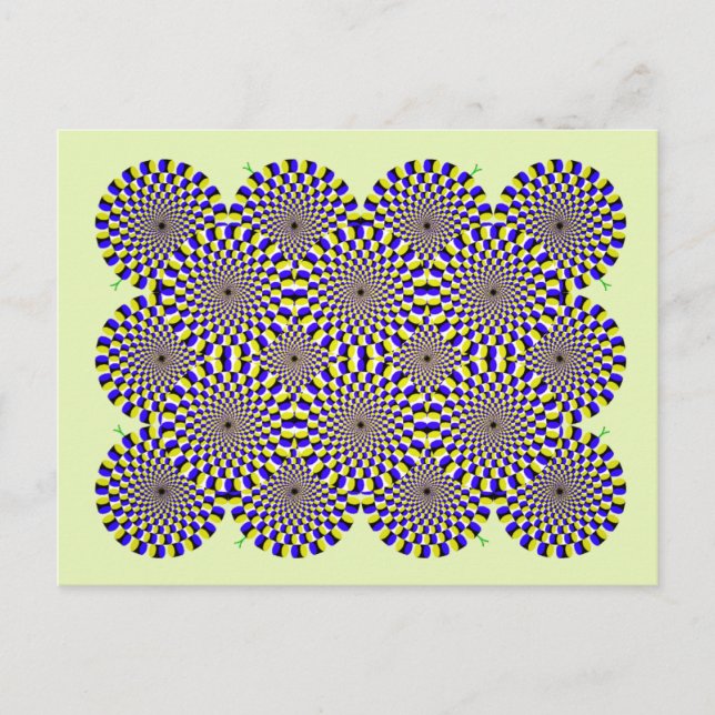 Rotating snakes optical illusion postcard (Front)