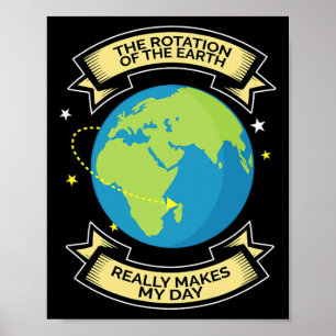 Rotation Of Earth Makes My Day Science Tee Poster