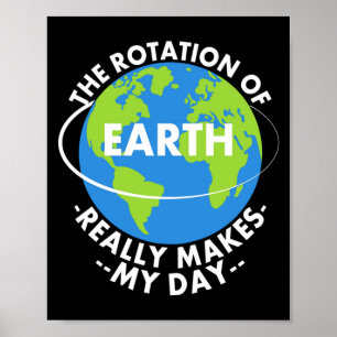 Rotation Of Earth Really Makes My Day Funny Earth Poster