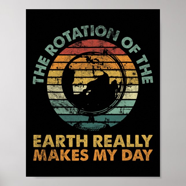Rotation Of The Earth Day Funny Science Teacher  Poster (Front)