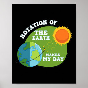 Rotation Of The Earth Makes My Day Funny Science T Poster