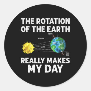 Rotation Of The Earth Makes My Day Science Teacher Classic Round Sticker