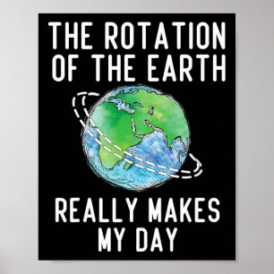 Rotation Of The Earth Makes My Day Science Teacher Poster