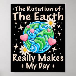 Rotation Of The Earth Makes My Day Science Teacher Poster