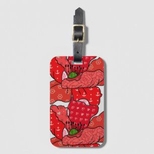 Roter Mustermohn Luggage Tag