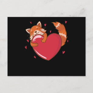 roter Panda ist verliebt Bärenkatze Bambus Postcard